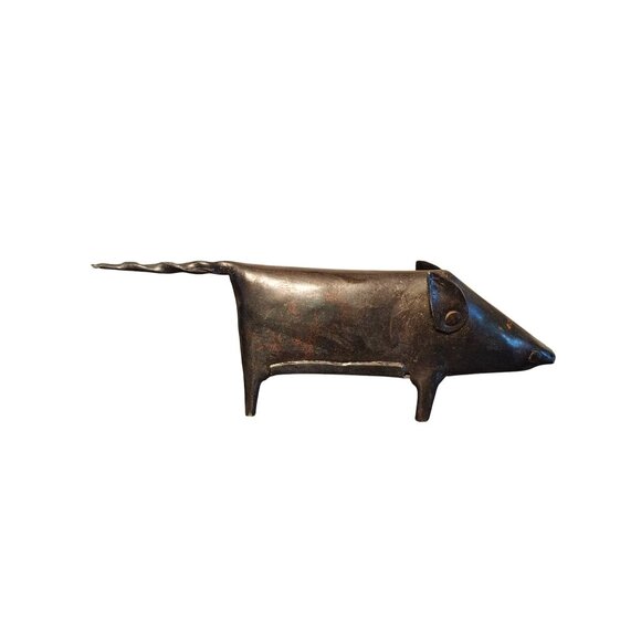 Restoration Hardware Pig Mouse Metal Figurine Rustic Modern Decor - Picture 1 of 2